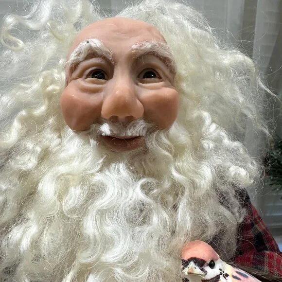 Santa Dools Hand Made santa sculpt glass eyes Mohair hair sculpt hands and boots